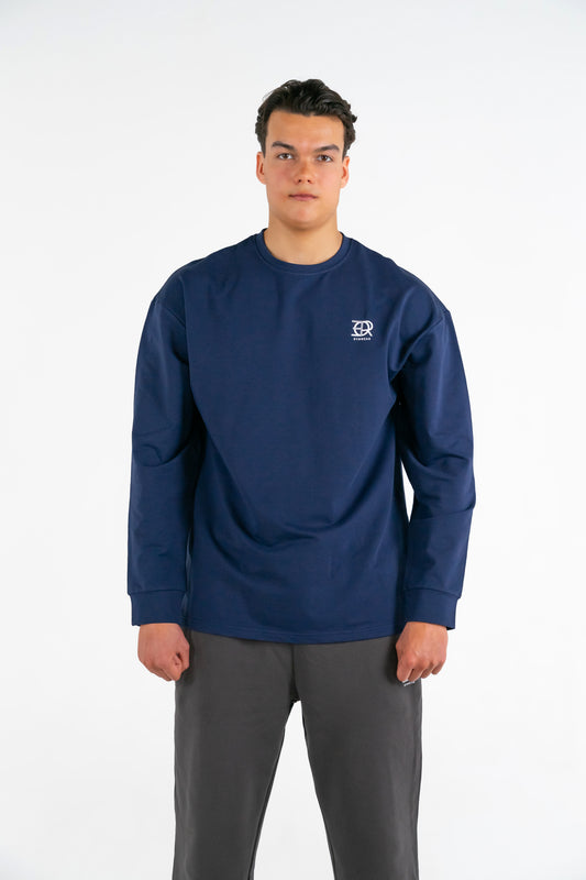Forte Gymwear Premium Longsleeve Heren Blauw - Voorkant