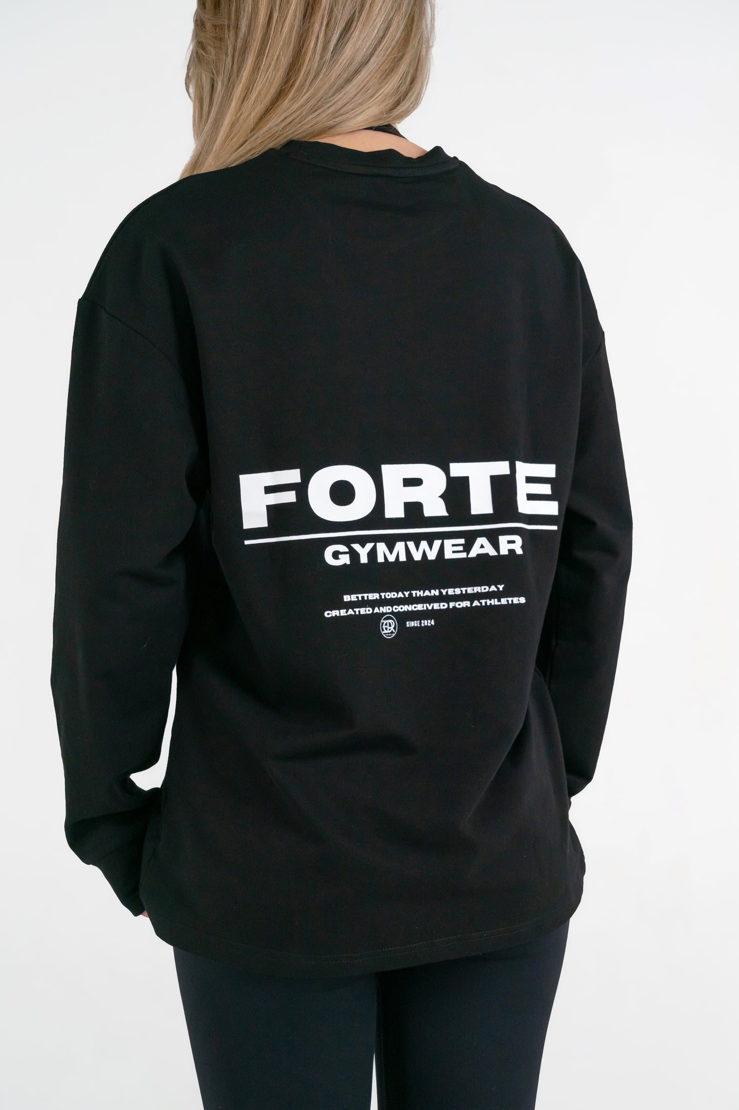 Forte Gymwear Prestige Longsleeve Dames Zwart - Achterkant