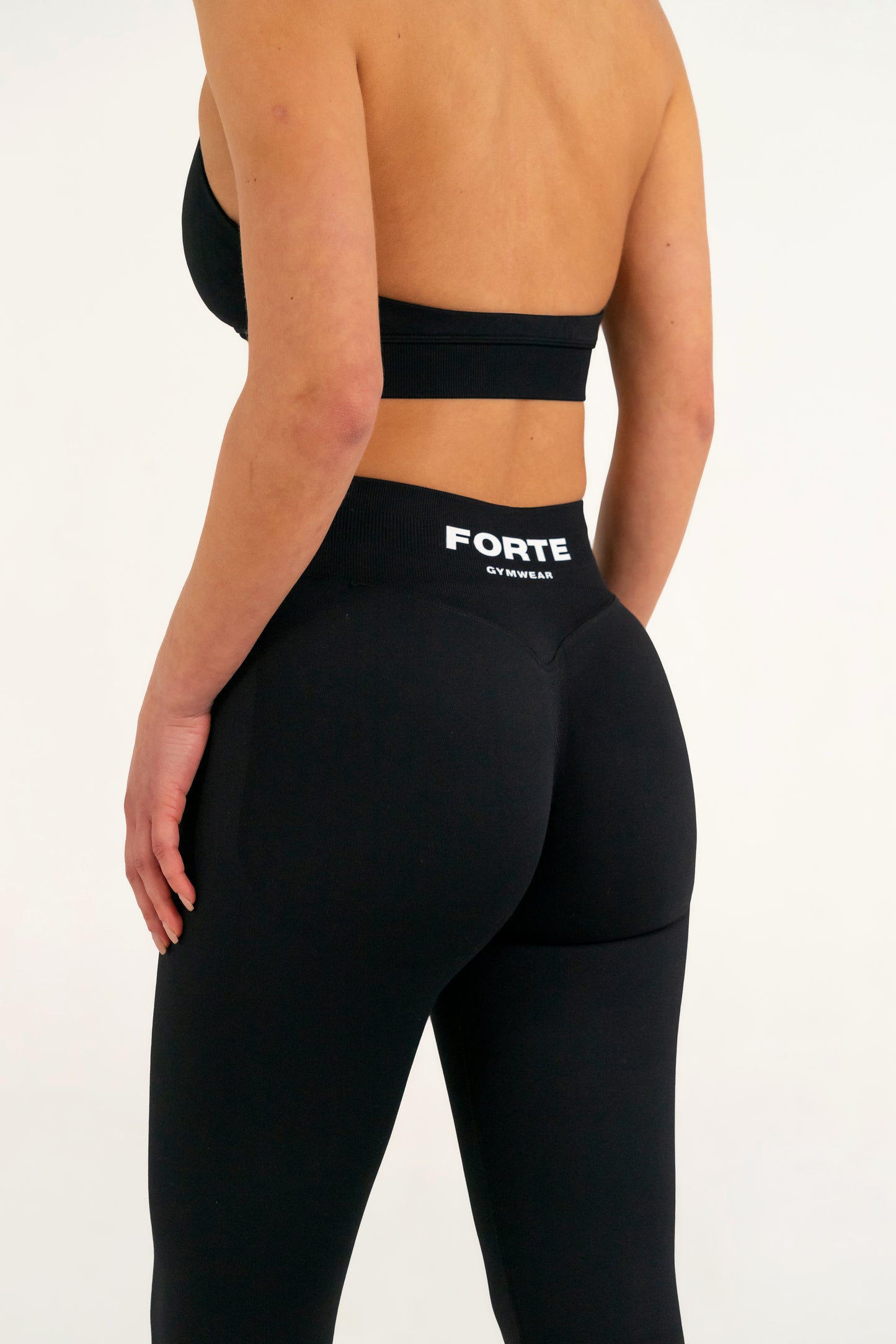Forte Gymwear Dames Sportlegging Zwart - Detail