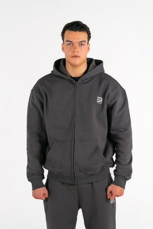 Forte Gymwear Premium Zip Hoodie Heren Grijs - Voorkant