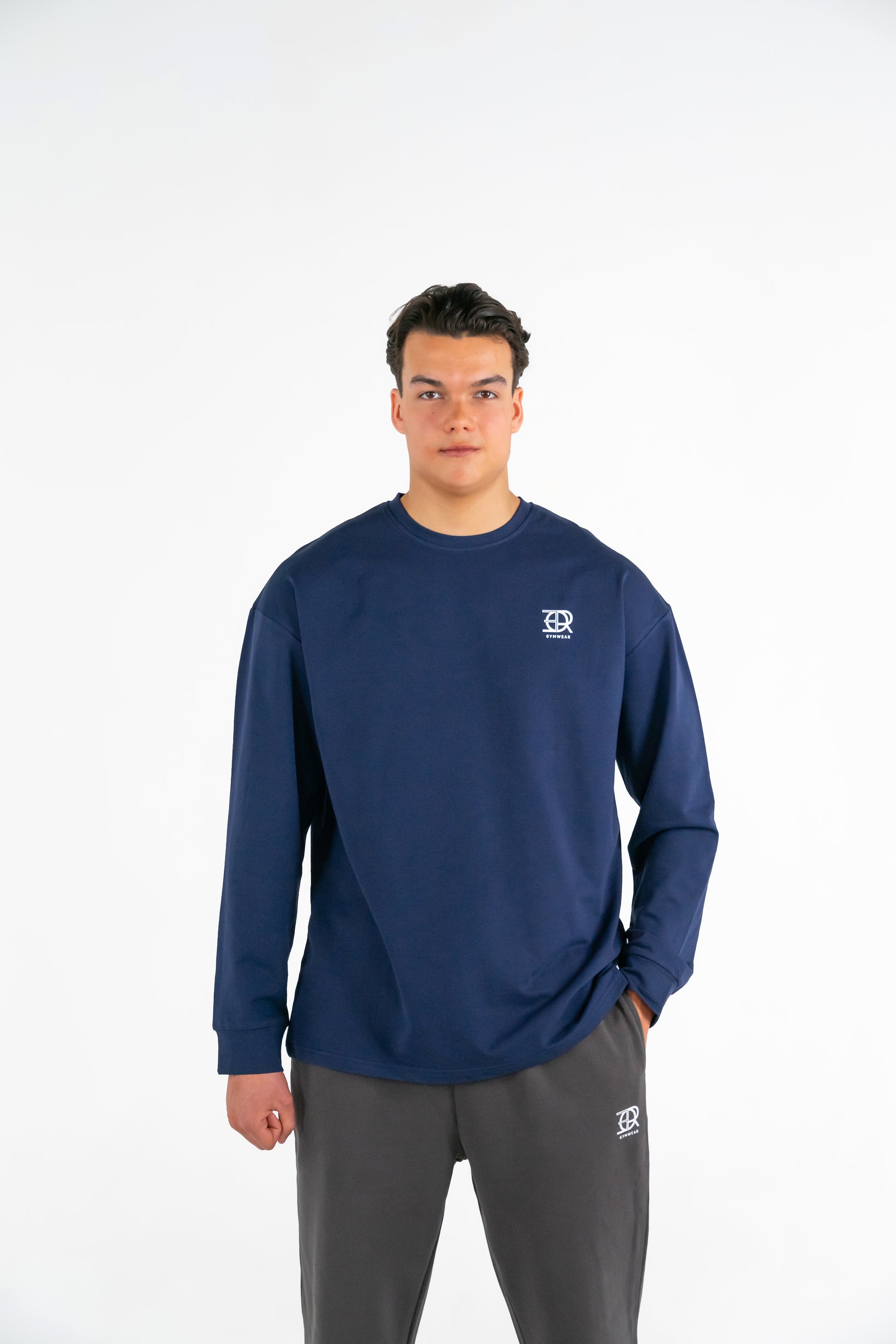 Forte Gymwear Heren Oversized Longsleeve Blauw