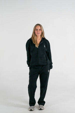 Forte Gymwear Prestige Zip Hoodie Dames Zwart - Voorkant