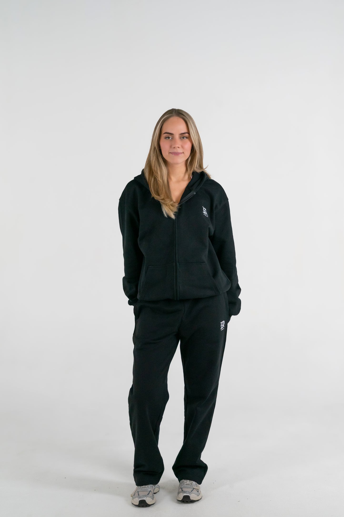 Forte Gymwear Prestige Zip Hoodie Dames Zwart - Voorkant