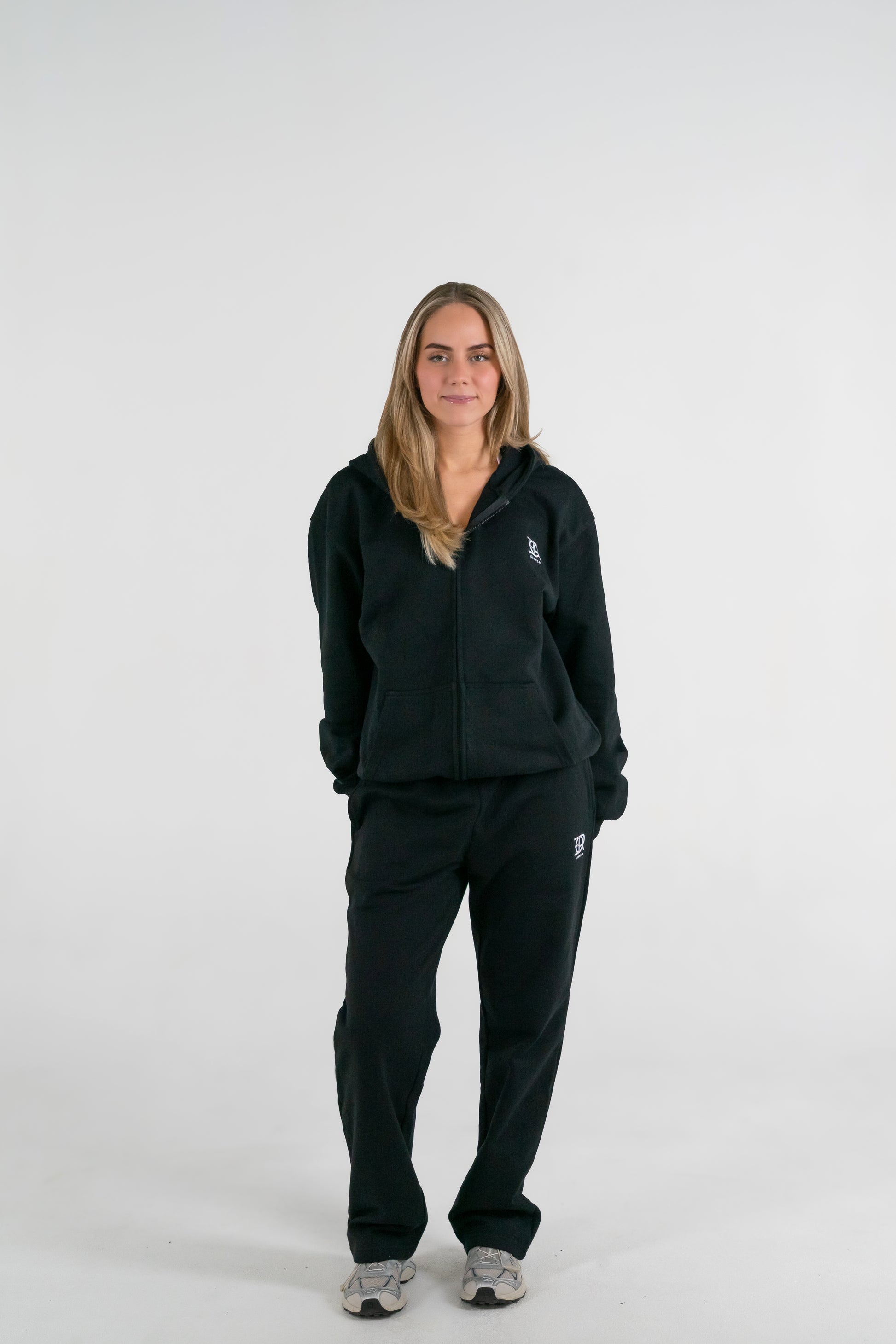 Forte Gymwear Prestige Zip Hoodie Dames Zwart - Voorkant