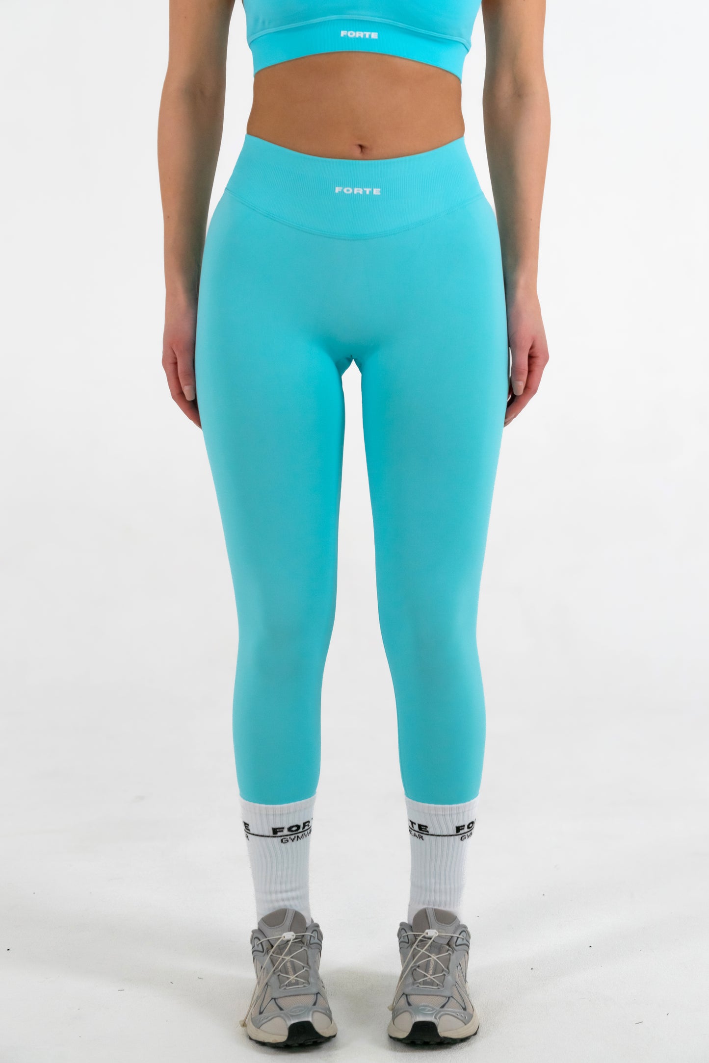Forte Gymwear Prestige Legging Dames Ocean Blue - Voorkant