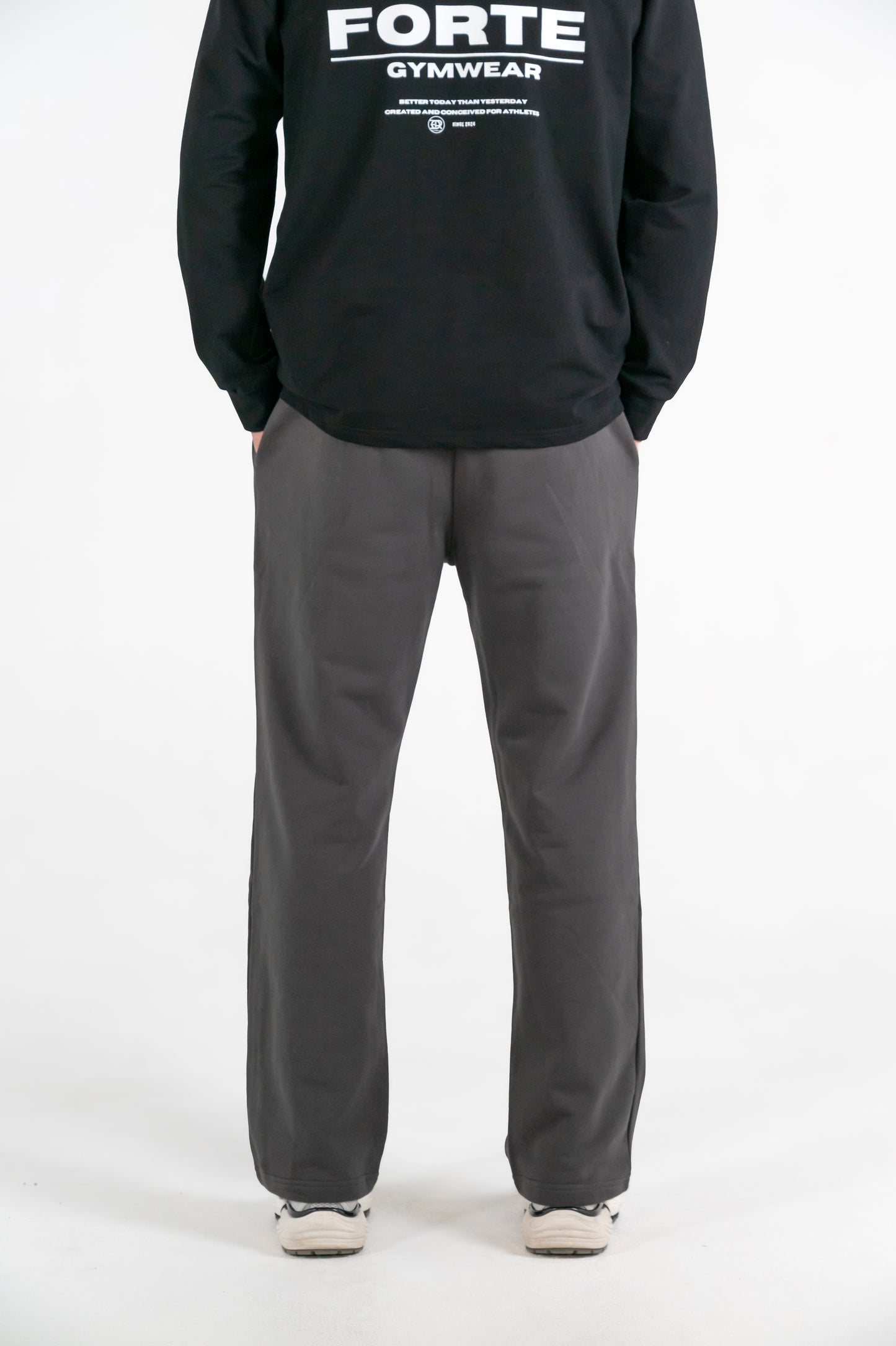 Forte Gymwear Premium Jogger Heren Grijs - Achterkant