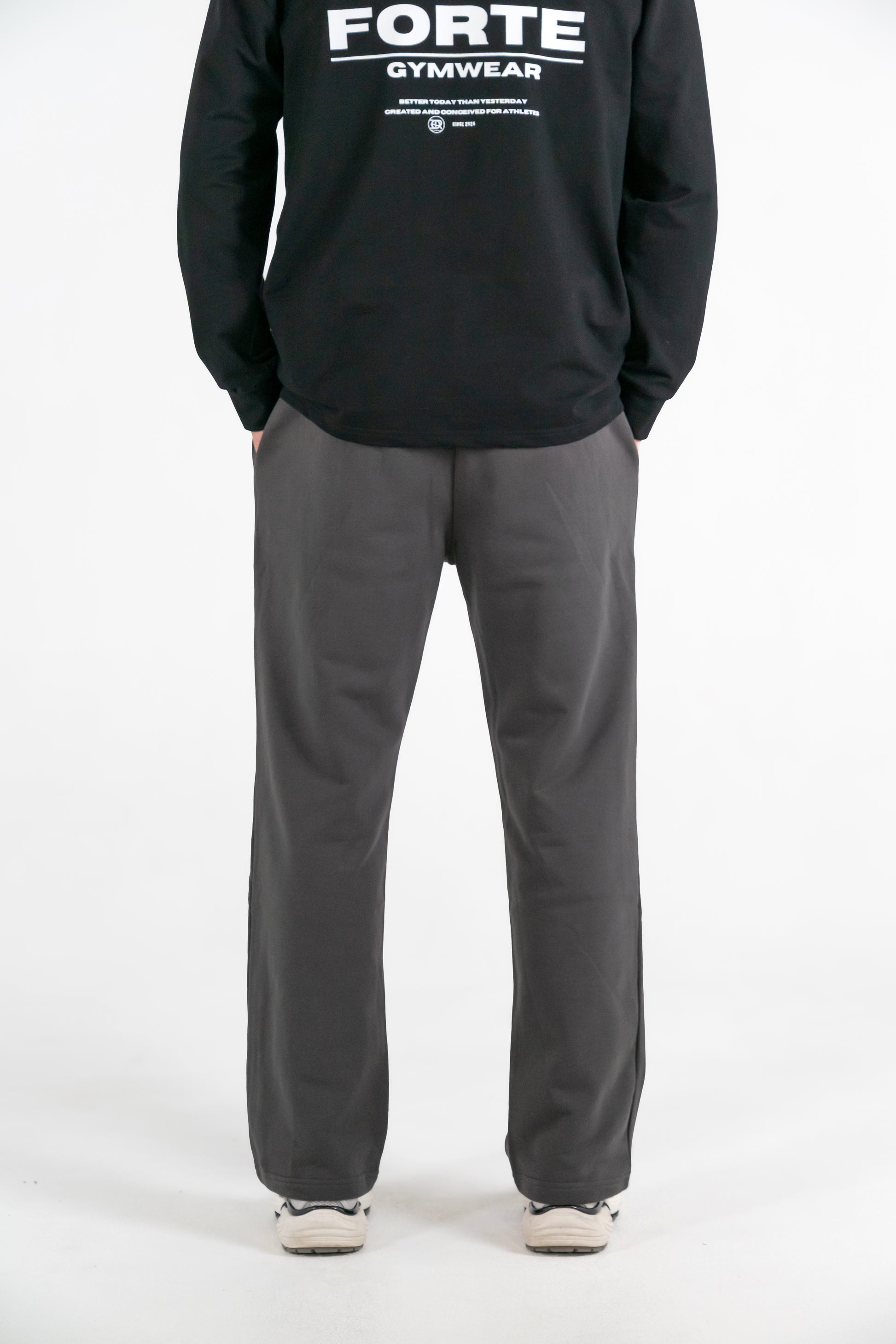 Forte Gymwear Premium Jogger Heren Grijs - Achterkant