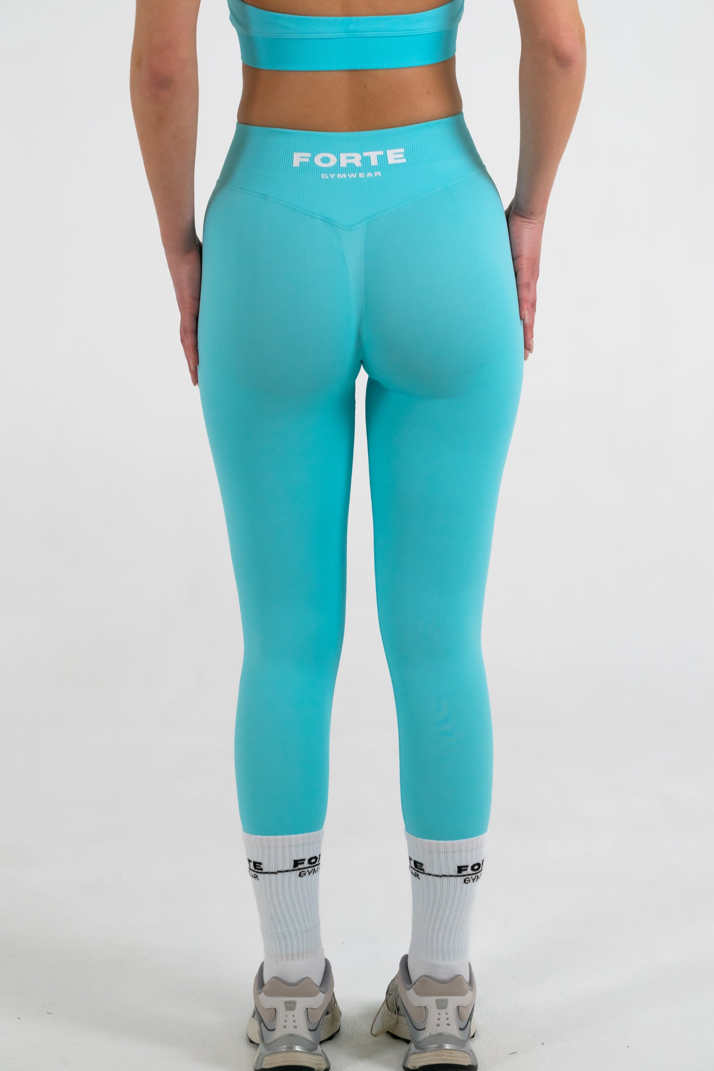 Forte Gymwear Prestige Legging Dames Ocean Blue - Achterkant