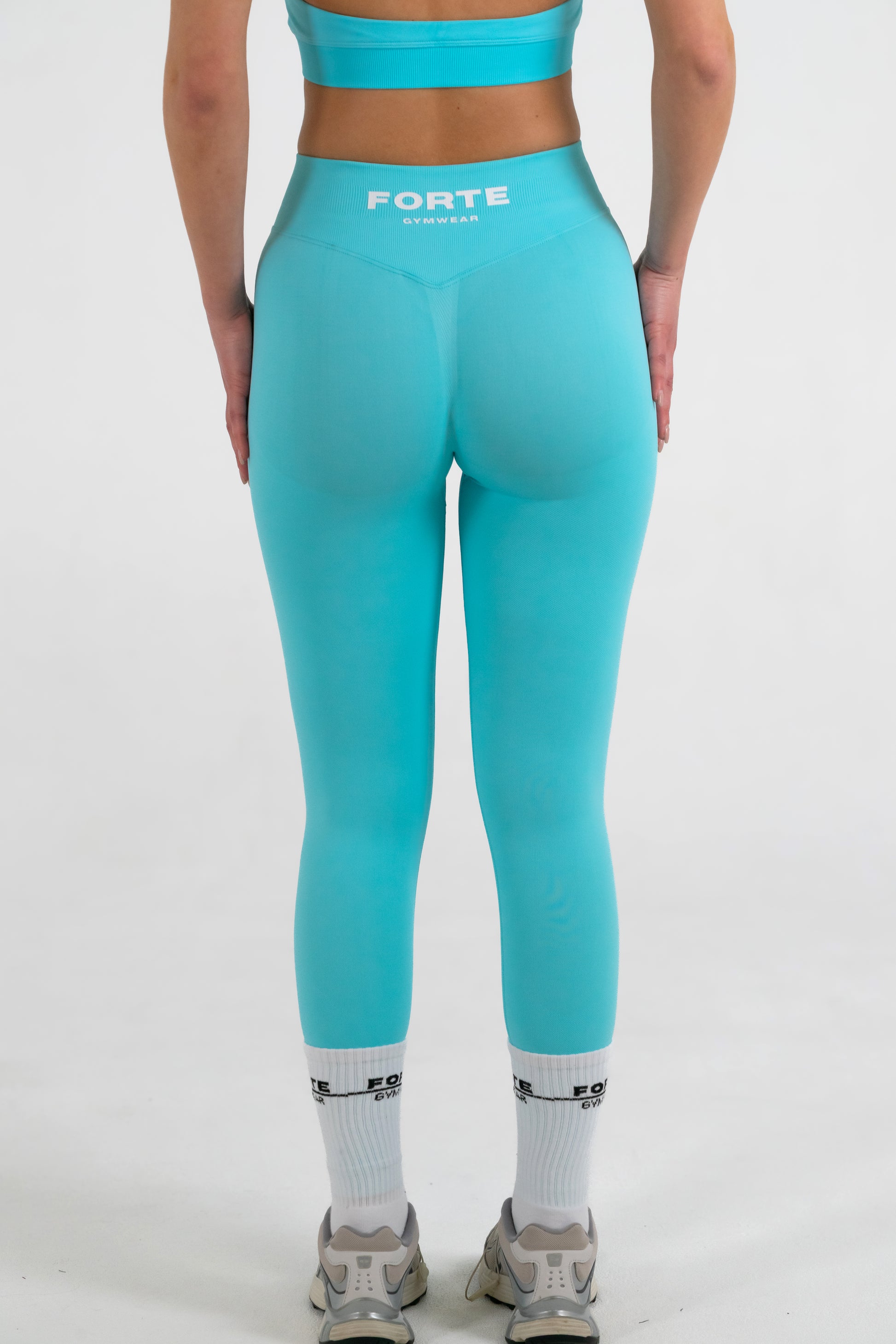 Forte Gymwear Prestige Legging Dames Ocean Blue - Achterkant