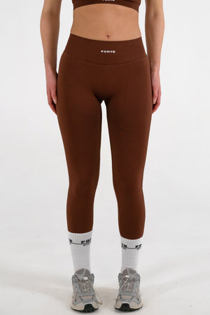 Forte Gymwear Prestige Legging Dames Bruin - Voorkant