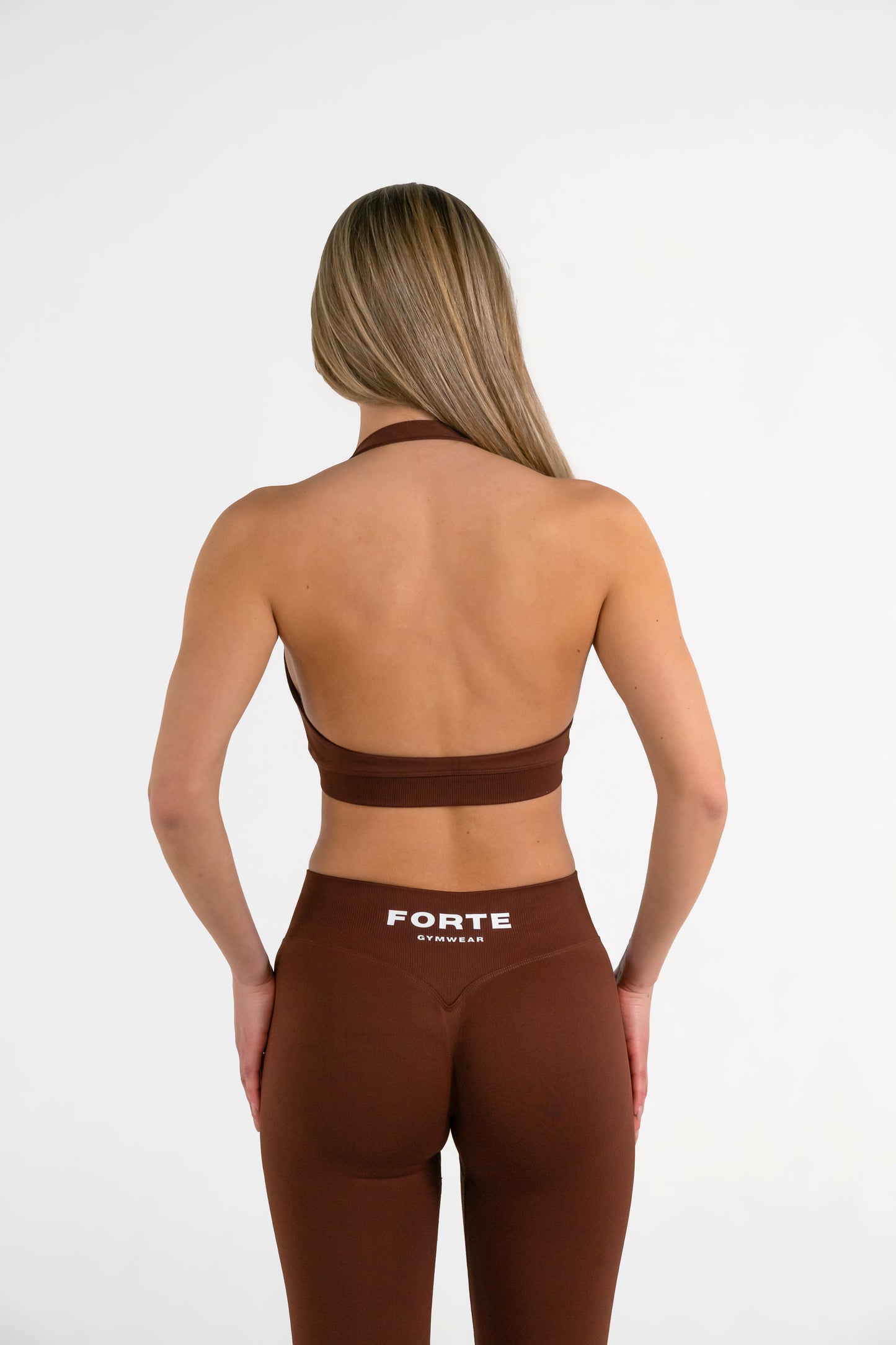 Forte Gymwear Prestige Sportbeha Dames Bruin - Achterkant