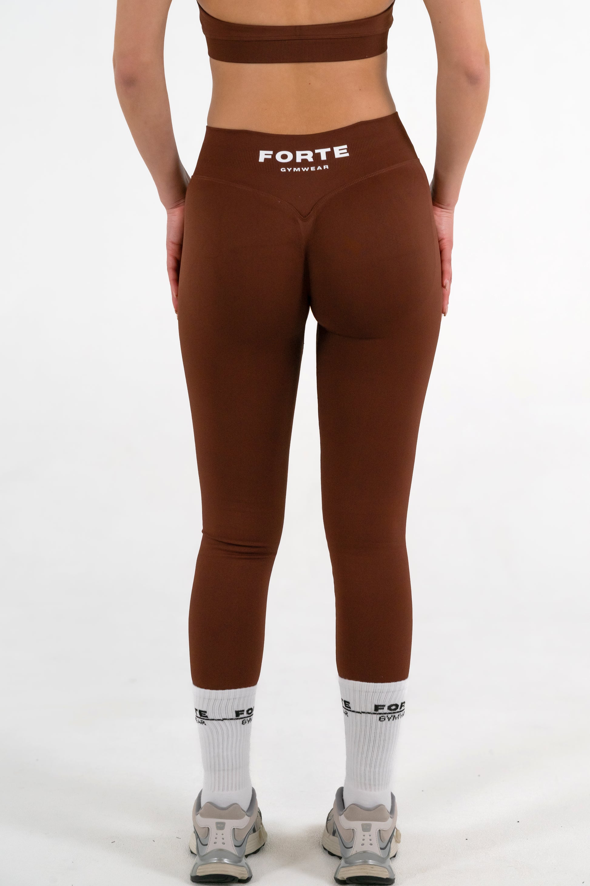Forte Gymwear Prestige Legging Dames Bruin - Achterkant