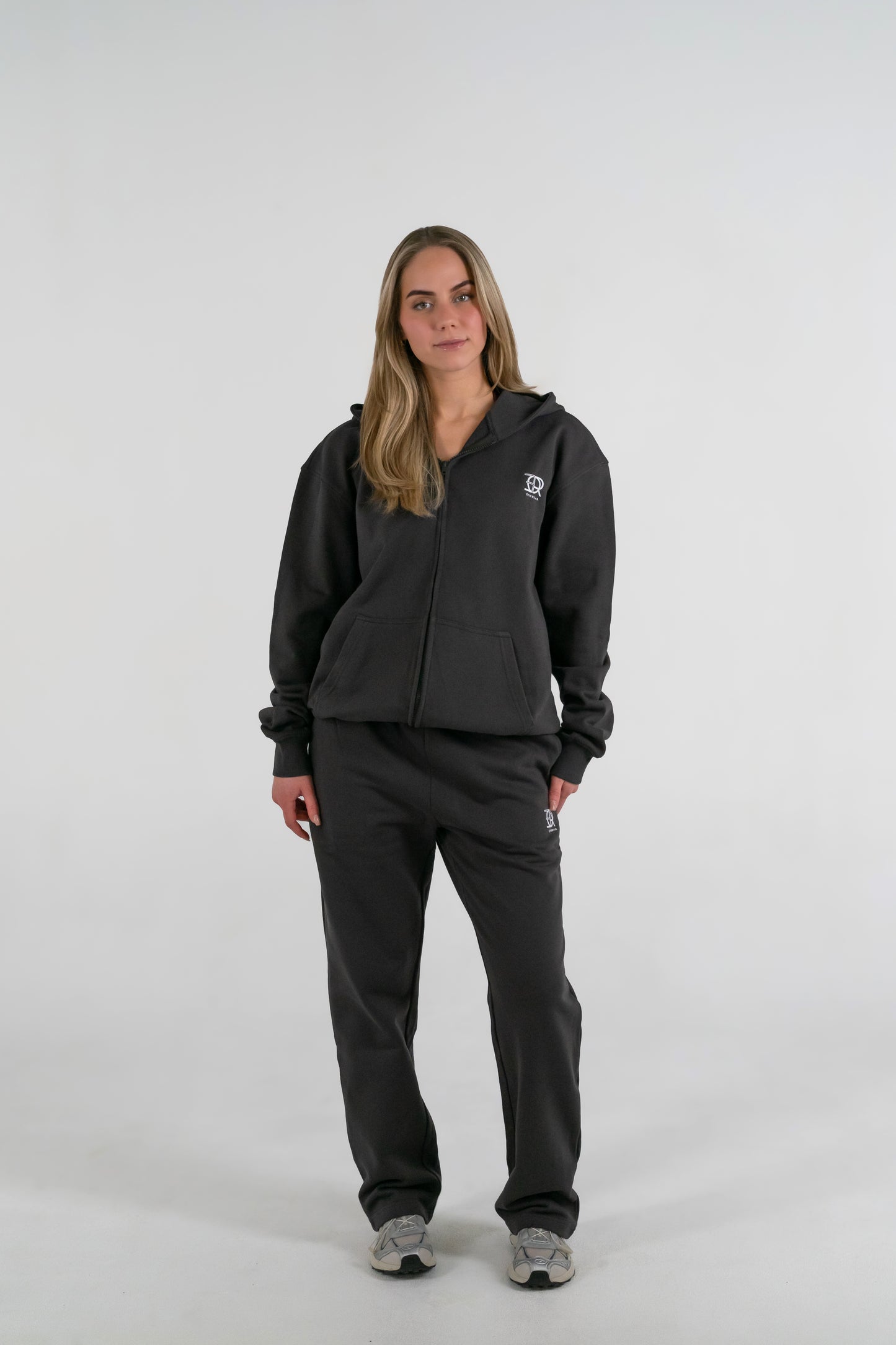Forte Gymwear Prestige Zip Hoodie Dames Grijs - Voorkant