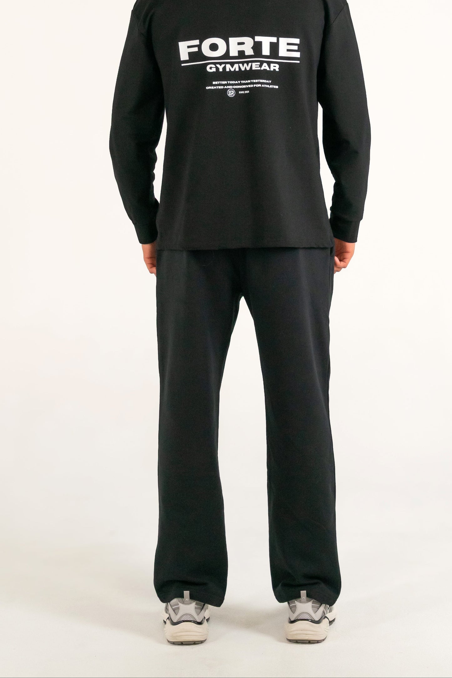 Forte Gymwear Premium Jogger Heren Zwart - Achterkant