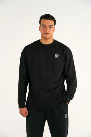 Forte Gymwear Premium Longsleeve Heren Zwart - Voorkant