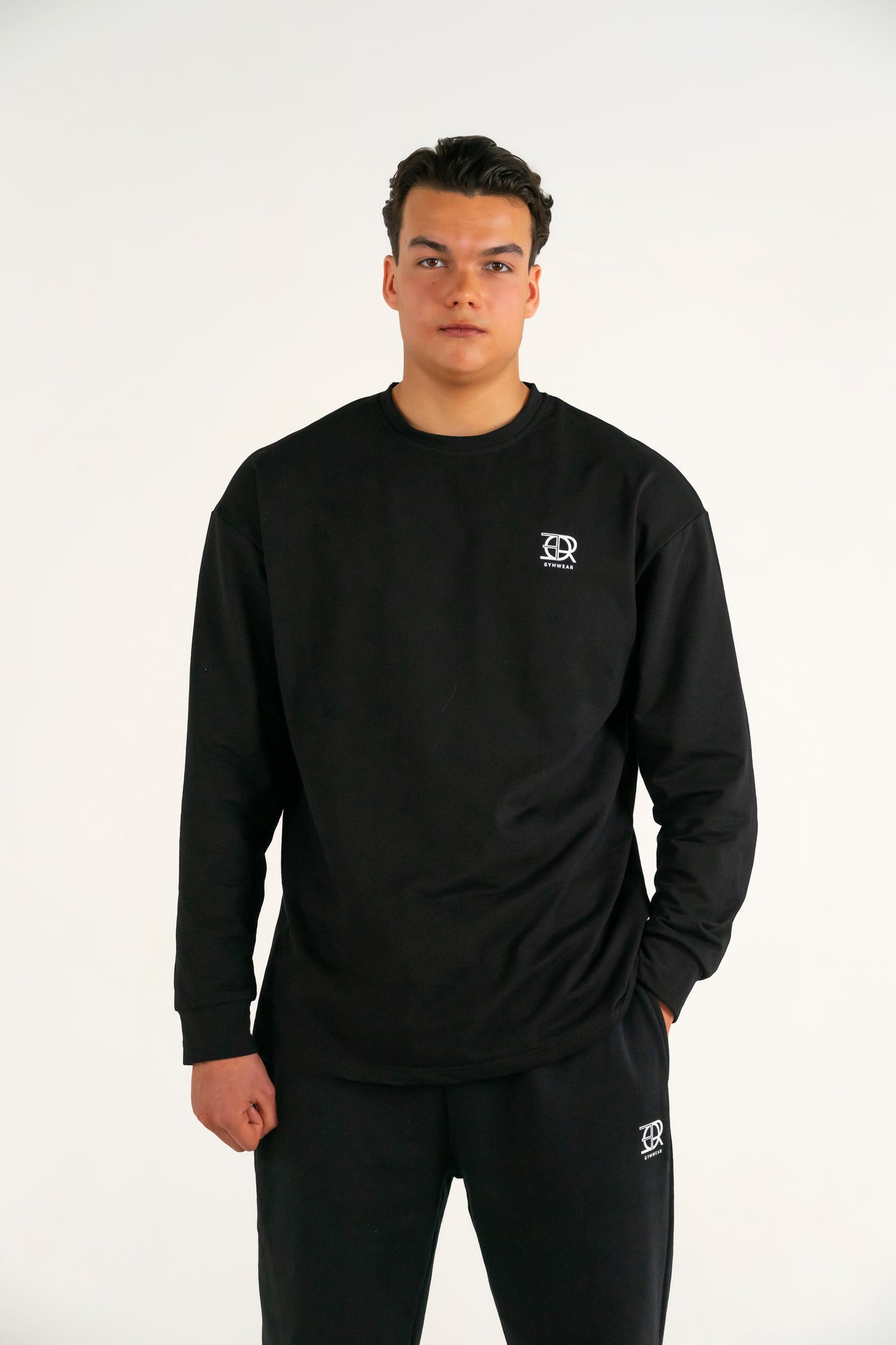 Forte Gymwear Premium Longsleeve Heren Zwart - Voorkant