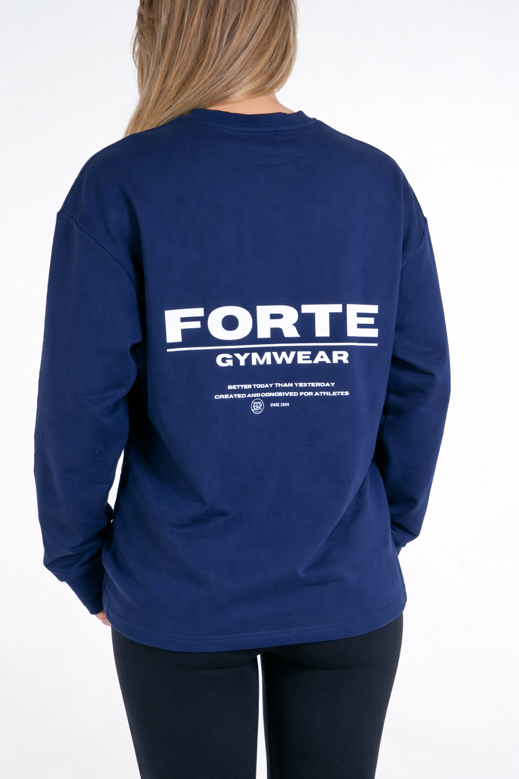 Forte Gymwear Prestige Longsleeve Dames Blauw - Achterkant