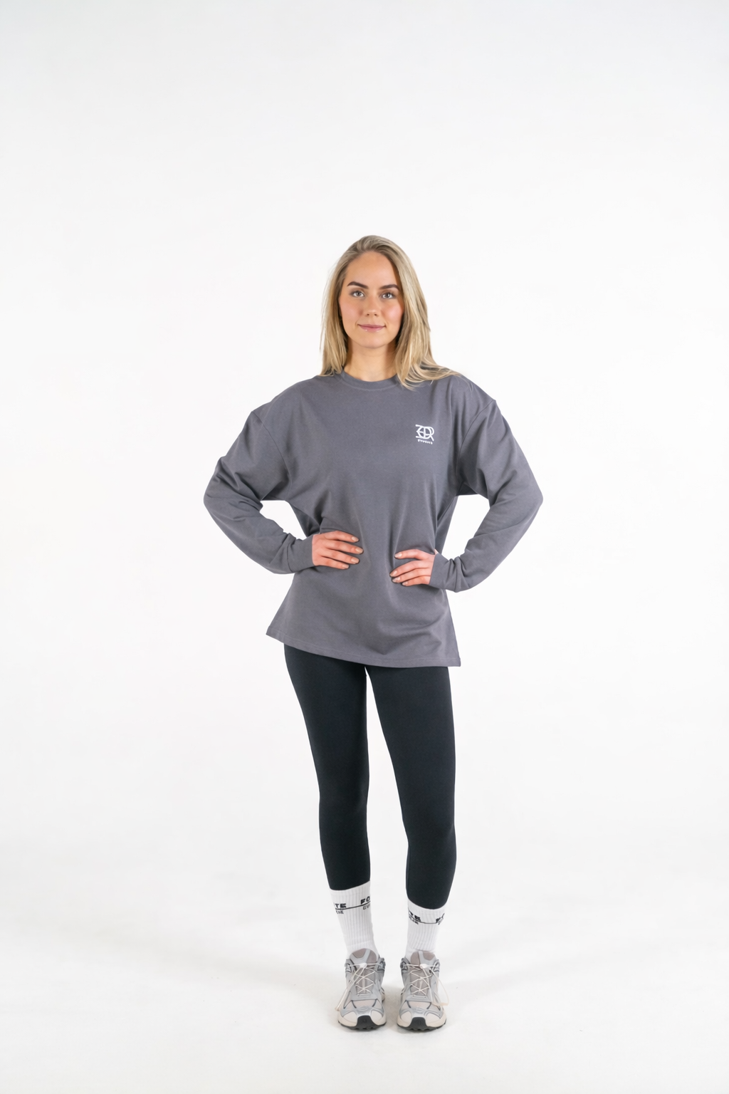 Forte Gymwear Prestige Longsleeve Dames Grijs - Voorkant