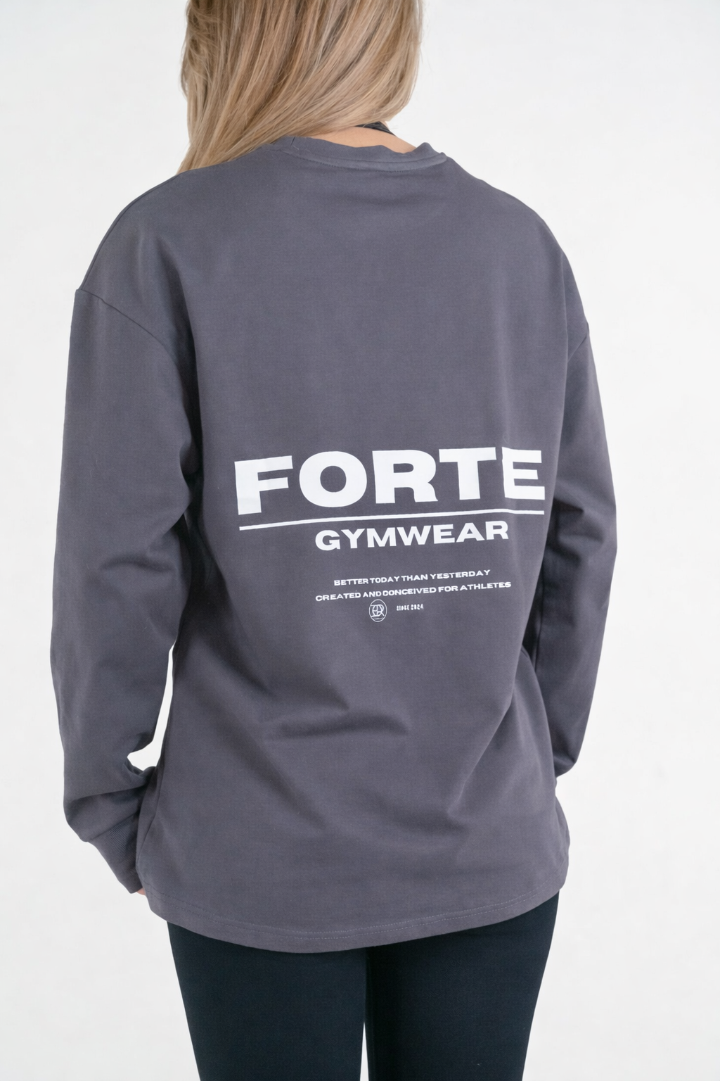 Forte Gymwear Prestige Longsleeve Dames Grijs - Achterkant